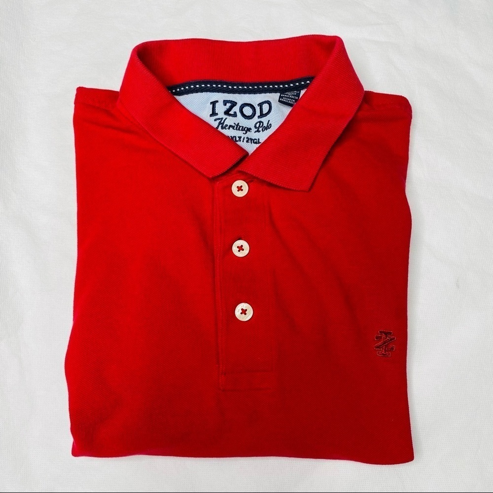 IZOD Heritage Red Polo Casual Golf Streetwear